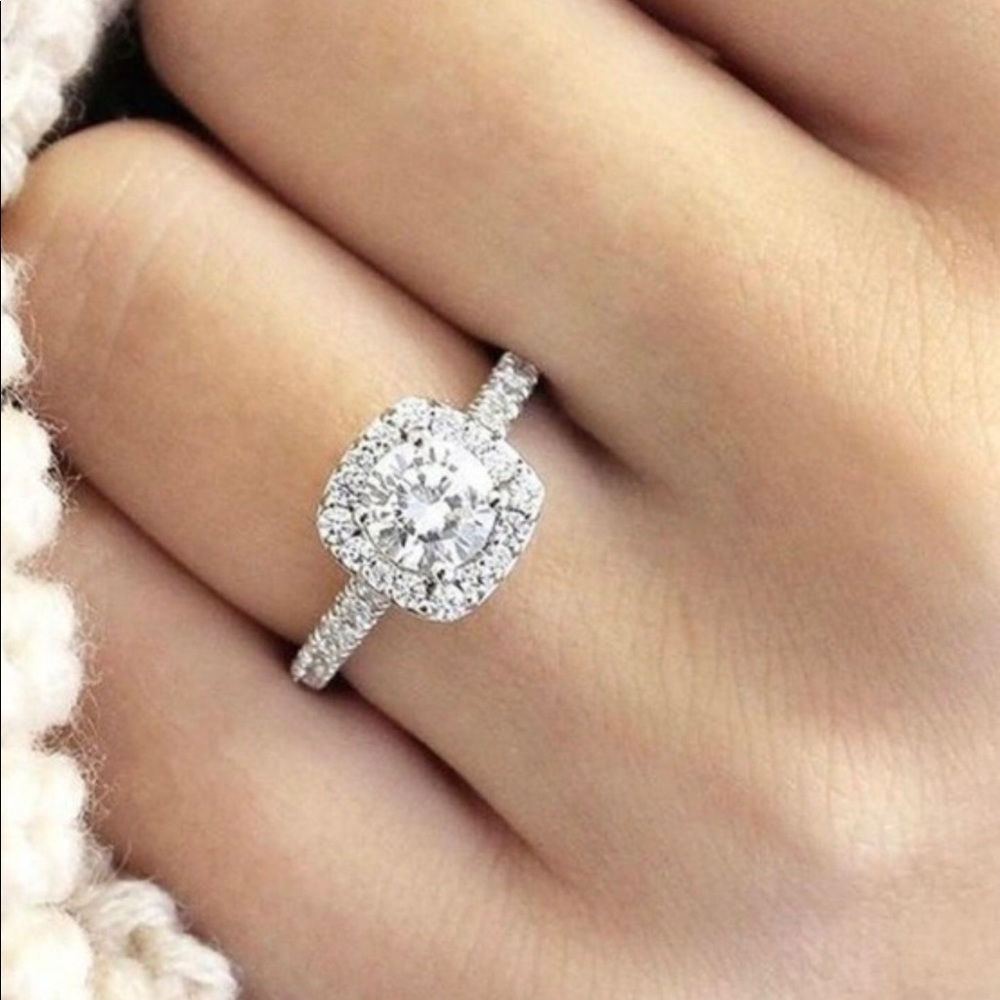 925 Silver White Sapphire Ring